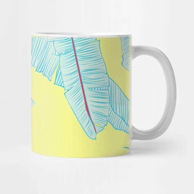 Seamless tropical pattern with banana palms by Olga Berlet